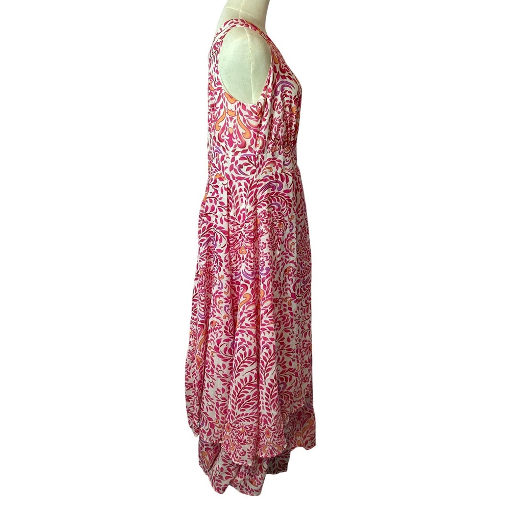 Jesica London Womens Dress Size 12 Georgette Flayaway Bright Raspberry‎ Maxi - Picture 3 of 9